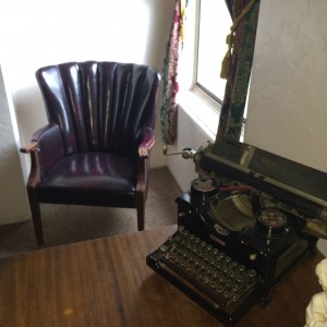 The Hemingway Room Typewriter and Leather Chair
