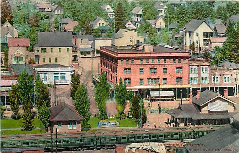 Hotel Dunsmuir once known as the Weed Hotel and Dunsmuir Train Station circa 1940s or 50s